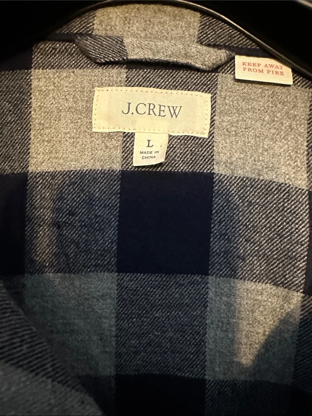 J. Crew Navy and Gray Buffalo Check Button-Down Shirt